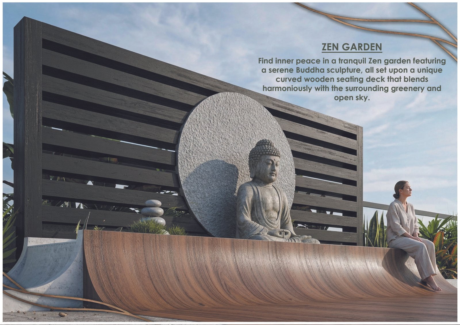 Sculptural Teak Entrance Foyer